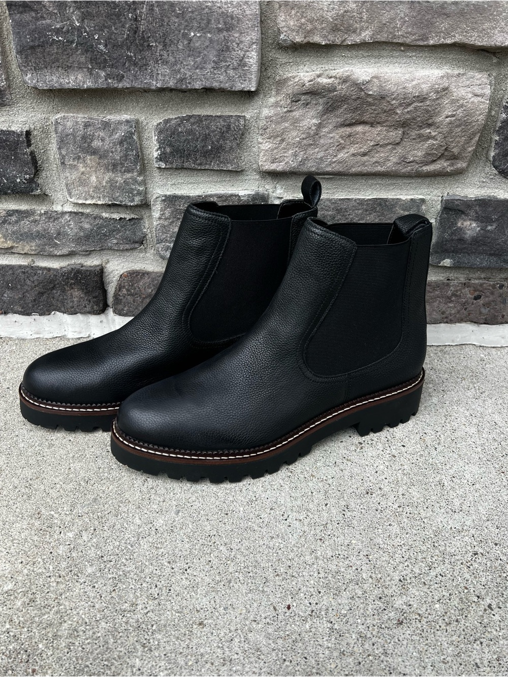 Caslon Black Leather Chelsea Water Repellant Boots Size 13M *Worn Once*